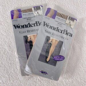 Wonderbra Silky Resistance Tights In Mink Vision W Shaper Lace Reinforced Toe 2